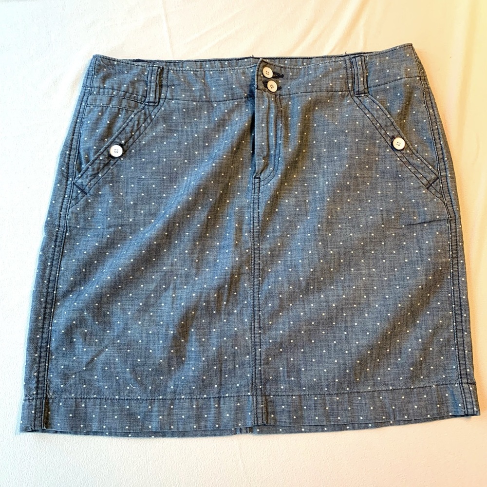 Navy polka dot skirt